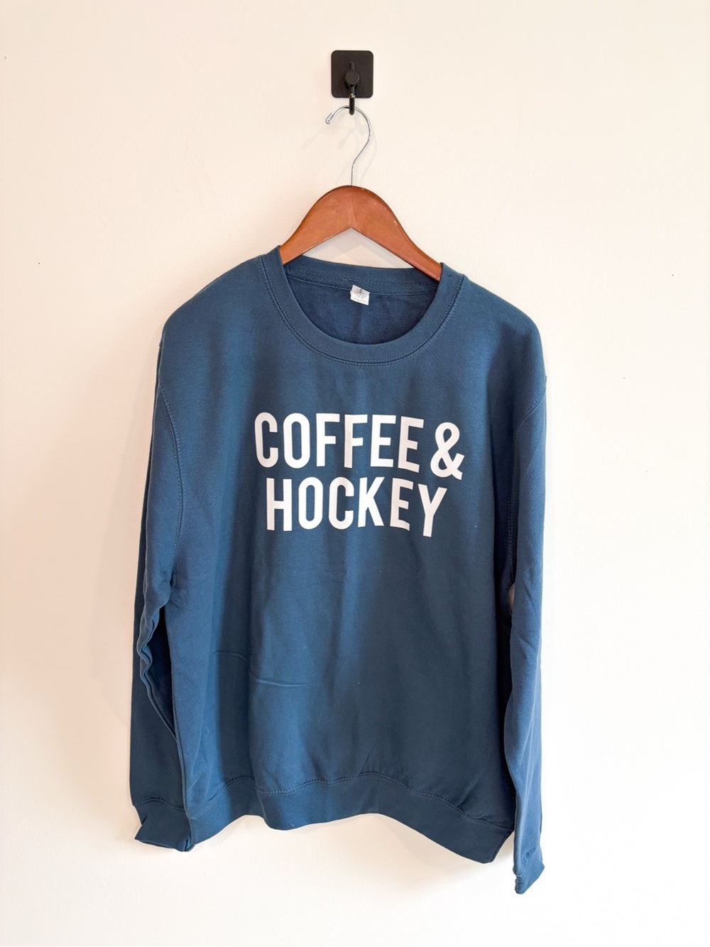 Coffee & Hockey Crewneck Sweatshirt Size Large NWOT